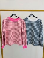 Pull Col Rond Rayé esprit casual chic – Image 2