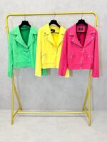 Perfecto Coloré Grande Taille Effet Suédine – Esprit Mode & Audace – Image 3