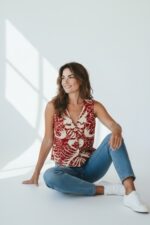 Gilet Motif SYMALA En Coton & Lin – ANGE