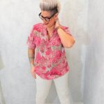 Blouse Fluide Imprimée Grande Taille – Motif Multicolore & Élégance Décontractée