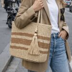 Sac Cabas Effet Paille Tressée À Pampille Esprit Bohème Chic