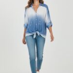 Chemise Oversize Délavée En Coton À Rayures Effet Nuagé