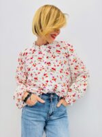 Chemise Liberty À Col Froncé Et Détails Dentelle
