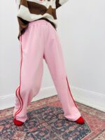 Pantalon Jogging en Coton Confort à Bandes Contrastées