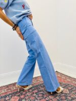Jean Coupe Wide Leg Taille Haute En Denim Coloré – Image 3