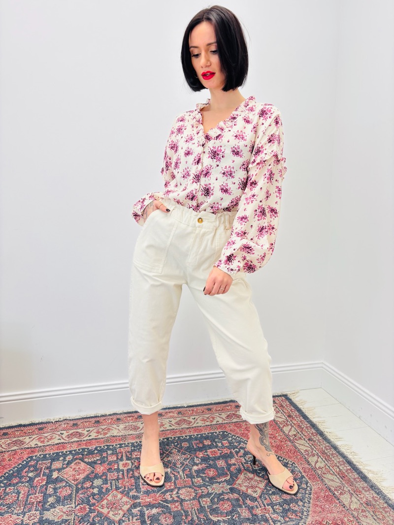 IMG_6873 Chemise Fleurie en Viscose à Volants – Douceur Bohème & Élégance Naturelle – Image 1