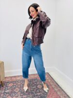 Veste Bomber En Simili Cuir À Col Montant Structuré
