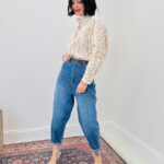 Jean Taille Haute À Ceinture Élastiquée En Denim Souple