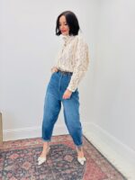 Jean Taille Haute À Ceinture Élastiquée En Denim Souple