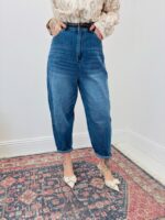 Jean Taille Haute À Ceinture Élastiquée En Denim Souple – Image 3