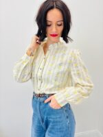 Chemise En Coton Imprimé À Rayures Florales Et Col Délicatement Froncé – Image 5