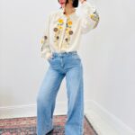 Jean Large Taille Haute À Jambe Droite Structurée