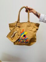 Sac Cabas Brodé “Good Vibes” avec Pochette Assortie – Accessoire Mode Coloré & Pratique – Image 4