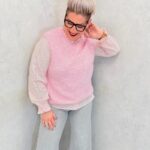 Pull sans manches en maille douce rose chiné – Grande Taille – Confort moderne et allure tendance