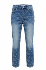 Jean Coupe Wide Leg Brodé À Motif Floral Esprit Bohème Moderne - Marque Vogue – Image 2