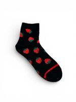Chaussettes Motif Fraise En Maille Douce – Image 2