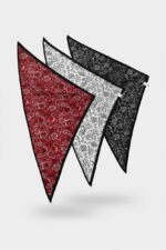 Triangle Bandana En Soie & Coton Motif Graphique – Image 2