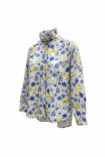 Chemise Fleurie Bleu Et Jaune En Coton À Col Officier – Image 2