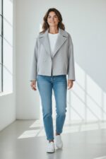 Veste Courte En Suédine À Col Tailleur Élégant – Image 5