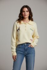Polo Maille Rayée À Broderies Esprit Casual – Image 2