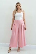 Pantalon large fluide grande taille  – Élégance aérienne & confort absolu