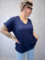 T-Shirt Grande Taille Fluide Col V À Manches Courtes – Image 6