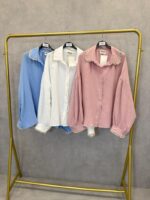 Chemise Fluide À Col Dentelle Et Manches Bouffantes – Grande Taille – Image 3
