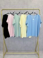 T-Shirt Grande Taille Fluide Col V À Manches Courtes – Image 2