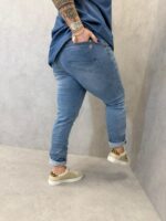 Jean Slim Stretch Grande Taille À Boutonnage Apparent – Effet Froissé Tendance – Image 3