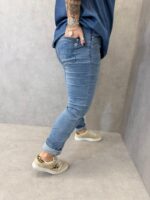 Jean Slim Stretch Grande Taille À Boutonnage Apparent – Effet Froissé Tendance – Image 4