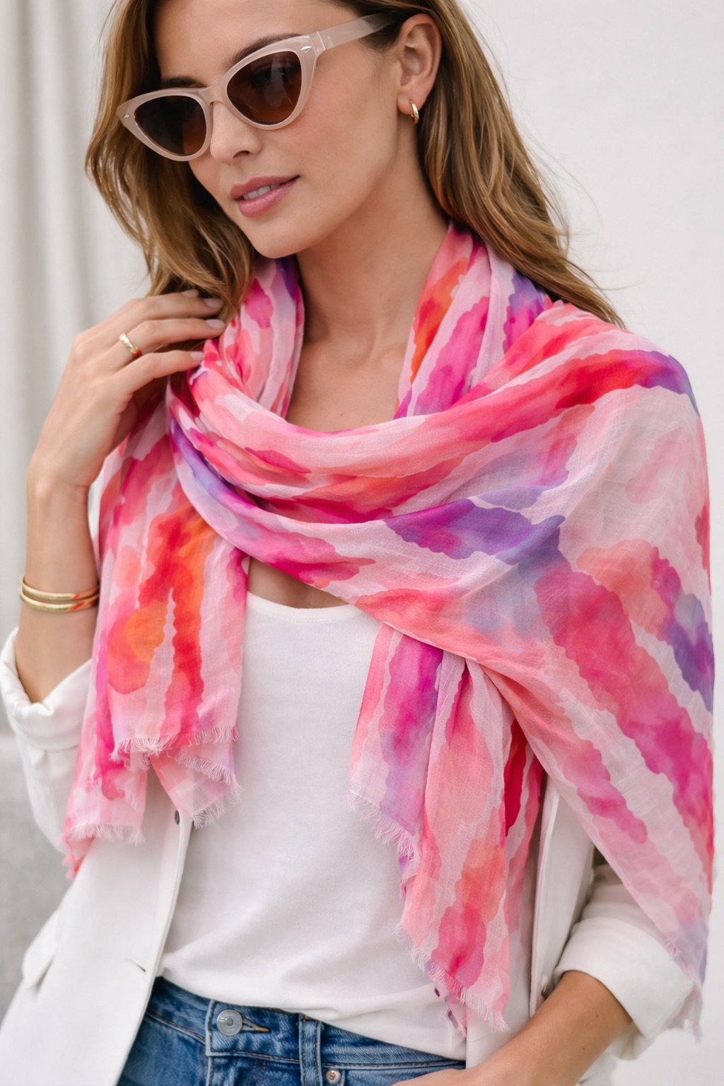 6585CB54-5658-4C8D-9F97-9E6D55ADFE8C Foulard Tie And Dye En Viscose Légère – Image 1