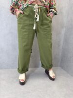 Pantalon Cargo Grande Taille À Taille Ajustable – Coupe Droite & Esprit Casual Chic