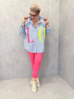 Chemise Grande Taille Rayée Imprimé Fluo – Image 6