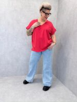 T-Shirt Grande Taille Fluide Col V À Manches Courtes – Image 7