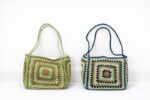 Sac En Paille Tressée Motif Crochet Bohème – Image 3