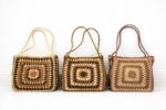 Sac En Paille Tressée Motif Crochet Bohème – Image 2