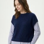 Pull Superposé Effet Chemise Intégrée