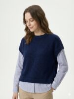 Pull Superposé Effet Chemise Intégrée