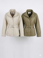 Veste Ceinturée En Simili Cuir À Col Montant – Image 4