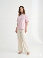 T-Shirt Oversize Fleur En Relief – Image 3