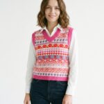 Pull Sans Manches Jacquard Graphique Esprit Love