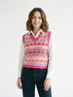 Pull Sans Manches Jacquard Graphique Esprit Love