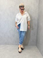 Chemise Oversize Grande Taille En Coton Blanc À Broderie “Amour” Dos
