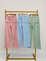 Jean Coupe Wide Leg À Poches Tressées Esprit Vintage Chic – Image 3
