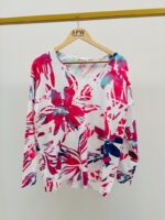 Pull Imprimé Floral Col V Esprit Artistique Chic – Image 4
