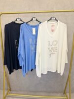 Haut Oversize “LOVE you” À Message Brodé – Confort Tendance Grande Taille – Image 4