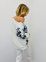 Pull Imprimé Abstrait Col V Esprit Graphique Élégant – Image 3