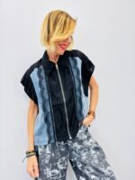 Top / Veste Fine Sans Manches À Détails Dentelle