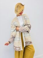 Gilet Long En Maille Jacquard À Motifs