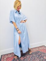 Robe Smockée Fluide En Viscose Et Lin – Image 2